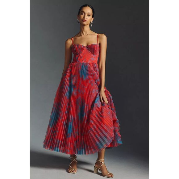 ‼️NOT FOR SALE‼️ Anthropologie Hutch Pleated Sweetheart Dress - Picture 2 of 8